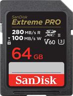 SanDisk Pro SD-Kaart 64GB V60 UHS-II 280/100MB/s, Audio, Tv en Foto, Foto | Geheugenkaarten, Verzenden, Nieuw
