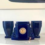 Klok en garnituur set (3) - Sarreguemines - Art Nouveau, Antiek en Kunst, Antiek | Klokken