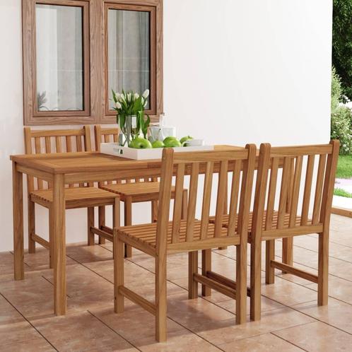 vidaXL 5-delige Tuinset massief teakhout, Tuin en Terras, Tuinsets en Loungesets, Tuinset, Nieuw, Verzenden