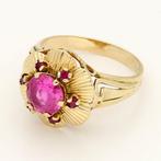 Bague - 14 carats Or jaune - Robijn, Nieuw