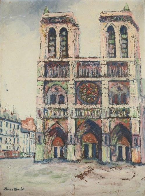 Elisée Maclet (1881-1962) - Paris, la Cathédrale Notre Dame, Antiquités & Art, Art | Peinture | Classique