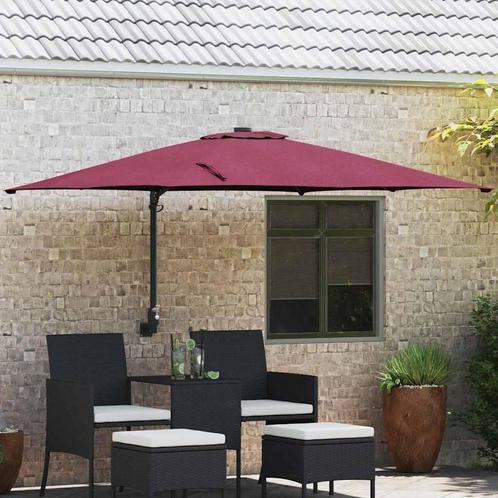vidaXL Tuinparasol Rood, Zwart 248,5 x 247,5 x 160 cm, Tuin en Terras, Parasols, Nieuw, Verzenden