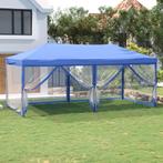 vidaXL Tente de réception pliable avec parois Bleu 3x6 m, Jardin & Terrasse, Neuf, Verzenden