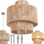 2dekans | Tectake Hanglamp Allegra – Jute Plafondlamp Ø32 cm, Ophalen of Verzenden
