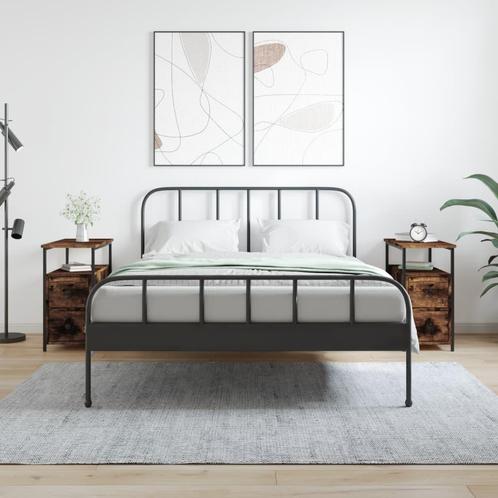 vidaXL Nachtkastjes 2 st 30x60x60 cm bewerkt hout gerookt, Huis en Inrichting, Slaapkamer | Nachtkastjes, Nieuw, Verzenden