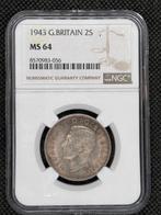 Verenigd Koninkrijk. George VI. 2 Shilling 1943 NGC MS64, Postzegels en Munten