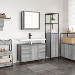 vidaXL 2-delige badkamermeubelset Grijs Sonoma Engineered, Huis en Inrichting, Verzenden, Nieuw
