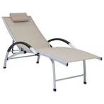 vidaXL Chaise longue aluminium textilène crème, Jardin & Terrasse, Chaises longues, Verzenden, Neuf