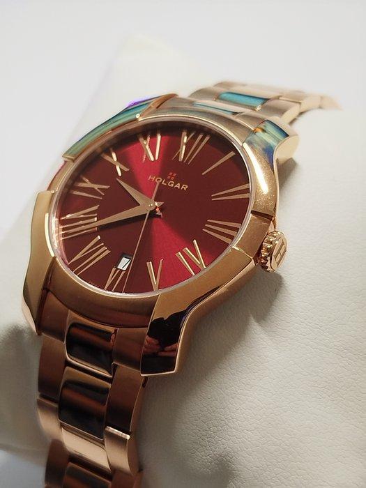 HOLGAR - womens red dial 5N rose gold - Zonder Minimumprijs, Handtassen en Accessoires, Horloges | Heren