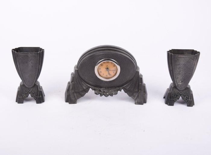 Klok (3) - Art Nouveau Tin - 1900-1910 - Art Nouveau, Antiquités & Art, Art | Objets design