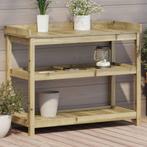 vidaXL Oppottafel met schappen 108x45x86,5 cm geïmpregneerd, Tuin en Terras, Verzenden, Nieuw