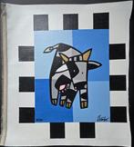 Jacqueline Schäfer - Cow Blue (lot van 2 zeefdrukken), Antiek en Kunst