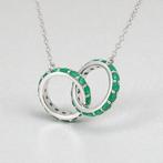 Zonder minimumprijs - Halsketting Verguld Smaragd - 18K goud, Nieuw