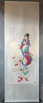 Ink Painting on paper “Goddess scatters flowers” -