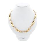 Brede bicolor gouden Figaro schakel ketting; Heren | 64 cm, Handtassen en Accessoires, Kettingen, Ophalen of Verzenden, Gebruikt