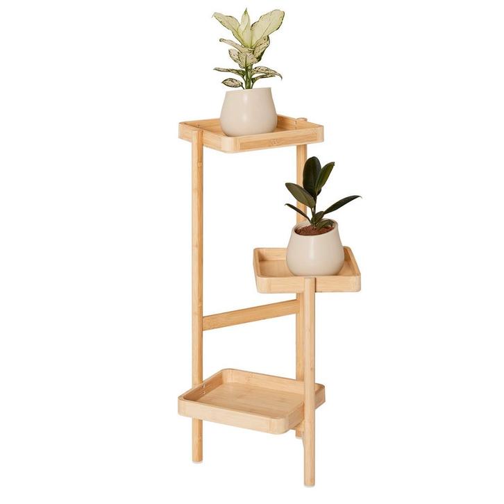 2dekans | SoBuy STR12-N 3-laags houten plantenrek – naturel, Huis en Inrichting, Woonaccessoires | Overige, Ophalen of Verzenden