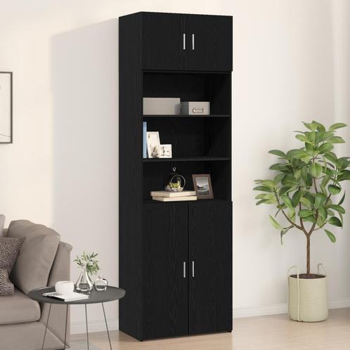 vidaXL Wandkast Zwart Eiken 70x42,5x40 cm Gelaagd Hout, Maison & Meubles, Armoires | Dressoirs, Envoi