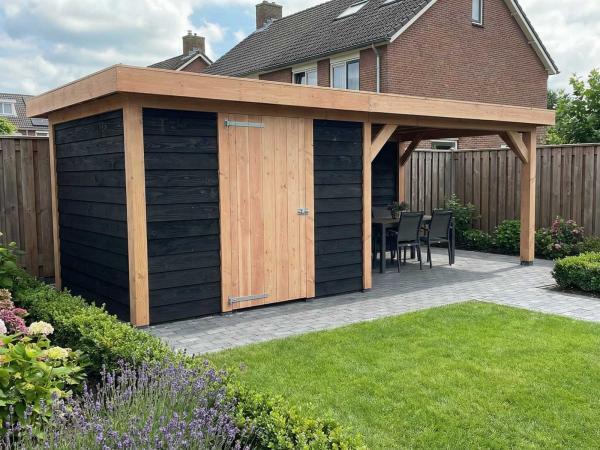 Veiling - Berging met overkapping 700x400x245cm, Tuin en Terras, Tuinhuizen