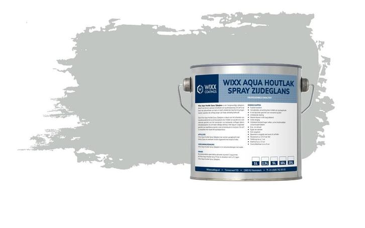 Wixx Aqua Houtlak Spray Zijdeglans RAL 7035 | Lichtgrijs 20L, Doe-het-zelf en Bouw, Verf, Beits en Lak, Nieuw, Verzenden