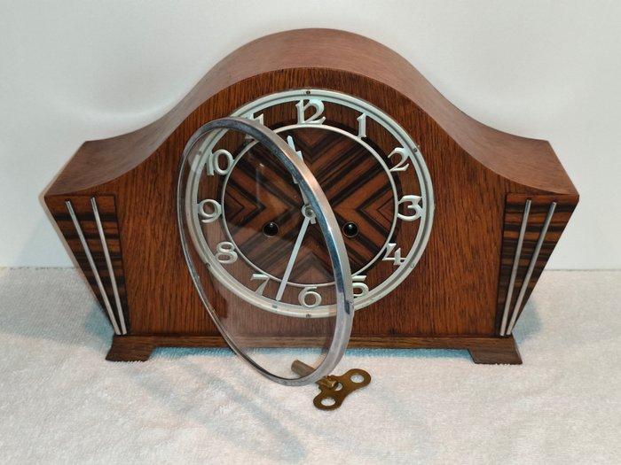 Pendule - Art Deco Glas, Hout, Messing - 1920-1930, Antiek en Kunst, Antiek | Klokken