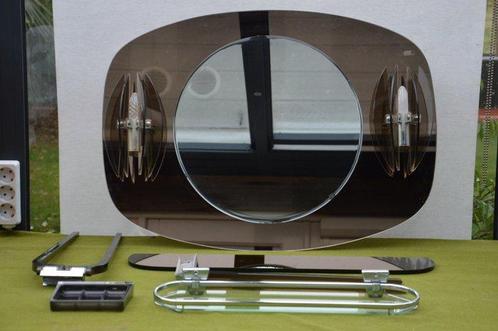 Wandspiegel  - Glas - Vintage badkamer set uit de jaren 70, Antiek en Kunst, Kunst | Designobjecten