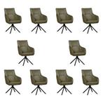 Set van 10 Leren draaibare eetkamerstoelen Fancy - Granada, Nieuw, Leer, Ophalen of Verzenden, 90 cm of meer