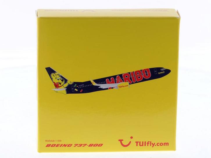 Schaal 1:500 Herpa 505031 Boeing 737-800 Haribo TUIfly...., Hobby en Vrije tijd, Modelbouw | Vliegtuigen en Helikopters, Zo goed als nieuw