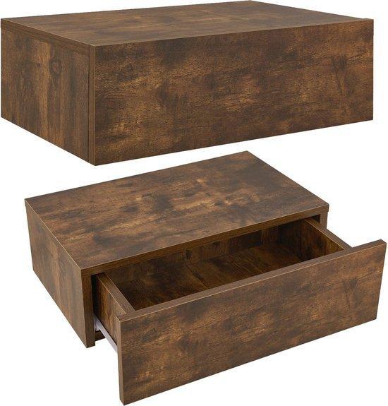 2dekans | Zwevend Nachtkastje - Houtkleur - Incl. Lade - Set, Huis en Inrichting, Keuken | Keukenbenodigdheden, Ophalen of Verzenden