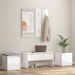 vidaXL Ensemble de meubles de couloir Blanc brillant, Maison & Meubles, Neuf, Verzenden
