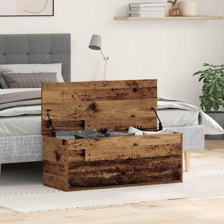 vidaXL Opslagdoos met opslag Oud hout 90 x 35 x 35 cm, Huis en Inrichting, Kasten | Overige, Nieuw, Verzenden