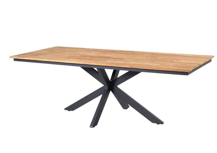 4 Seasons Outdoor Minerva tuintafel met teak blad 220 x 95, Tuin en Terras, Tuinsets en Loungesets