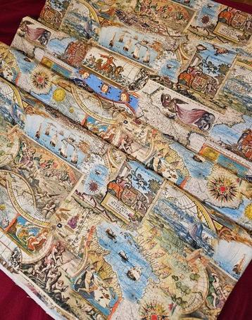 Tissu cartographique historique « Les Royaumes dHispanie »