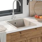 vidaXL Keuken Zink met Overloopgat Beige Graniet, Huis en Inrichting, Keuken | Keukenelementen, Verzenden, Nieuw