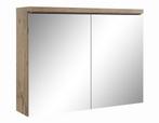 Badkamerkast Paso 80 x 20 x 60 cm Kastanje Eiken Spiegelkast, Huis en Inrichting, Badkamer | Badkamermeubels, Verzenden, Nieuw