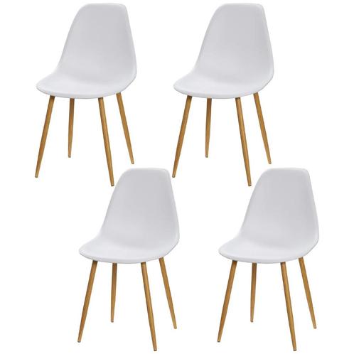 TRUUSK 4-delige Set Eetkamerstoelen - Met Rugleuning - Metal, Huis en Inrichting, Stoelen, Verzenden