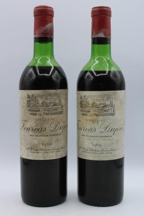 1969 Chateau Fourcas Dupré - Listrac - 2 Bouteilles (0,75 L), Verzamelen, Wijnen