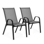 Tuinstoel Grijs (2 stuks) - Staal | Retour Deal | 40% Kor..., Tuin en Terras, Tuinstoelen, Verzenden, Nieuw, Metaal