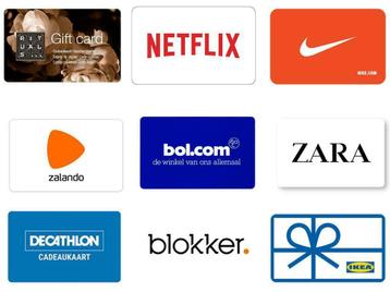 Gift cards, Cadeaukaarten, Reischeques inwisselen voor geld beschikbaar voor biedingen