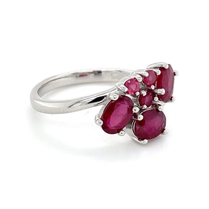 Zonder Minimumprijs - Ring Zilver - Robijn, Handtassen en Accessoires, Ringen