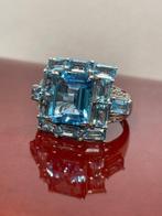 Zonder minimumprijs - Ring Zilver - Blauwe topaasring, Nieuw