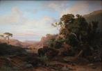 Johann Friedrich Stock (1800-1866) - Sicilian Landscape with, Antiek en Kunst