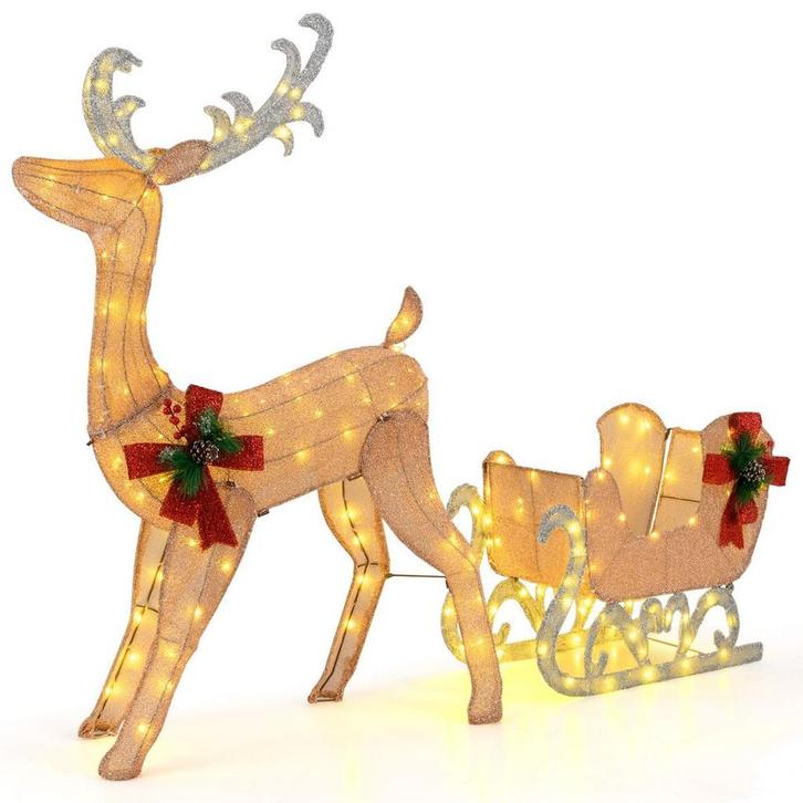 2dekans | Coast Verlichte Kerstmis Rendier en Slee - 100, Divers, Noël, Enlèvement ou Envoi