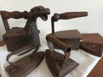 Strijkijzer (4) - Gietijzer - Hout - Antieke Strijkijzers, Antiek en Kunst