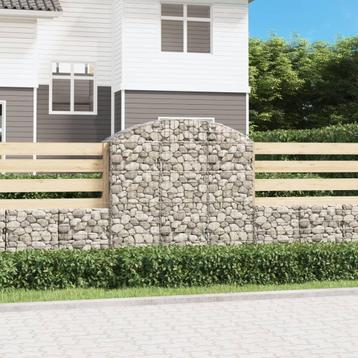 vidaXL Schanskorf gewelfd 150x50x140/160 cm gegalvaniseerd, Tuin en Terras, Bloempotten, Verzenden, Nieuw