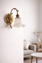 Wandkandelaar - Messing, Glas, Antiek en Kunst