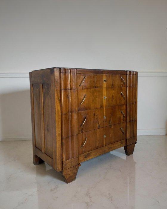 Ladekast - Walnoot, Hout, Messing, Marmer, Antiquités & Art, Art | Objets design