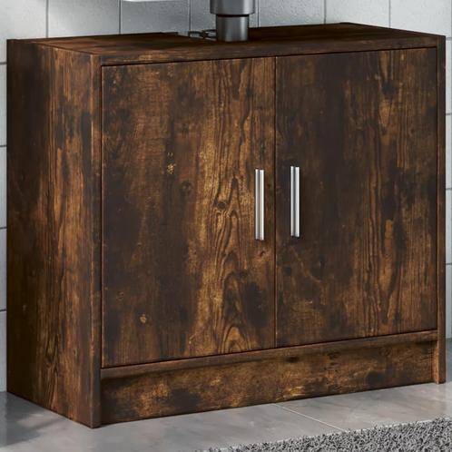 vidaXL Wastafelkast 63x29x55 cm bewerkt hout gerookt, Huis en Inrichting, Badkamer | Badkamermeubels, Nieuw, Verzenden