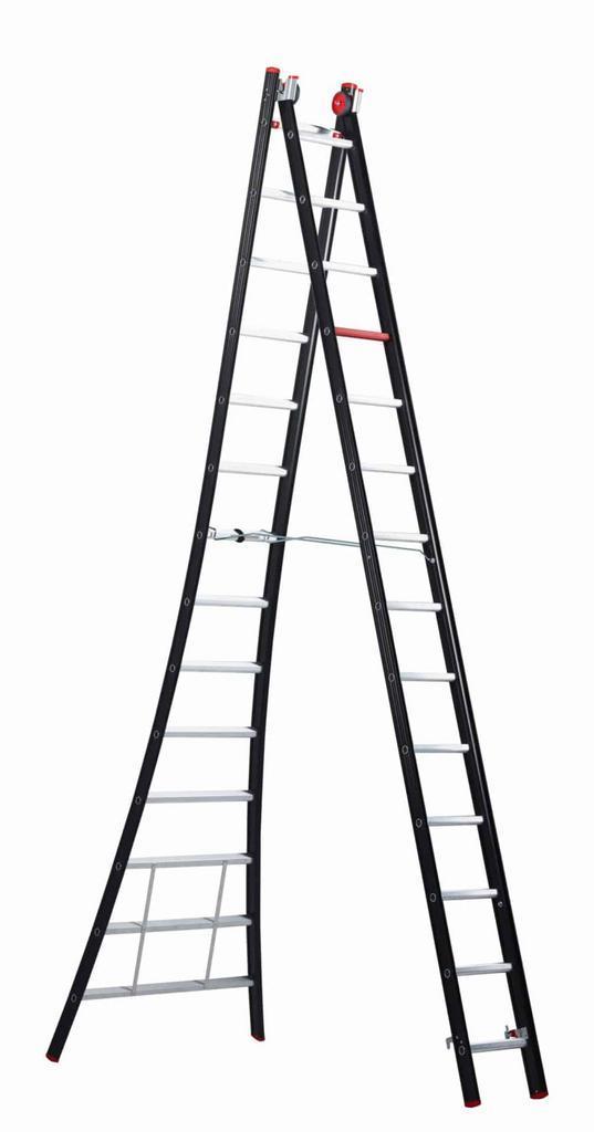 Altrex 2-delige reformladder Nevada 2×14 sporten, Doe-het-zelf en Bouw, Ladders en Trappen, 4 meter of meer, Opvouwbaar of Inschuifbaar