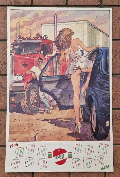 MANARA - CALENDARIO POSTER DIGI CAR ANNO 1996 DISEGNATO DA, Antiek en Kunst, Kunst | Tekeningen en Fotografie