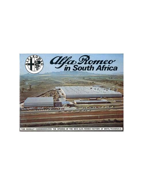 1974 ALFA ROMEO SOUTH AFRICA PROGRAMMA BROCHURE ENGELS, Livres, Autos | Brochures & Magazines, Enlèvement ou Envoi